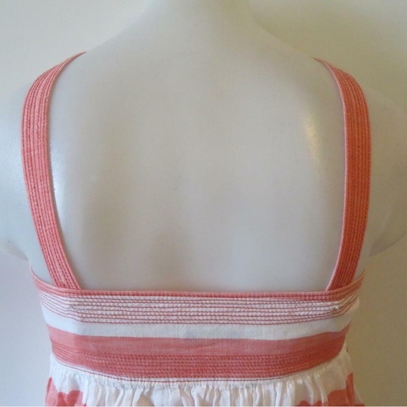 J. Crew NWT Tangerine Coral Orange Striped Babydoll Top Blouse Lined Side Zip 14 - Picture 10 of 15